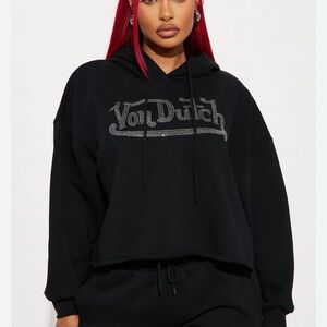 Von Dutch Black Sweatshirt with Silver Logo